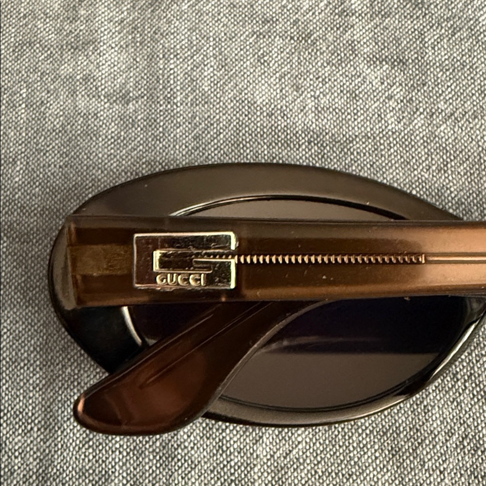 Authentic Vintage Gucci Sunglasses GG 2413/N/S 5NR Brown on Black Oval 52 mm - Picture 5 of 10